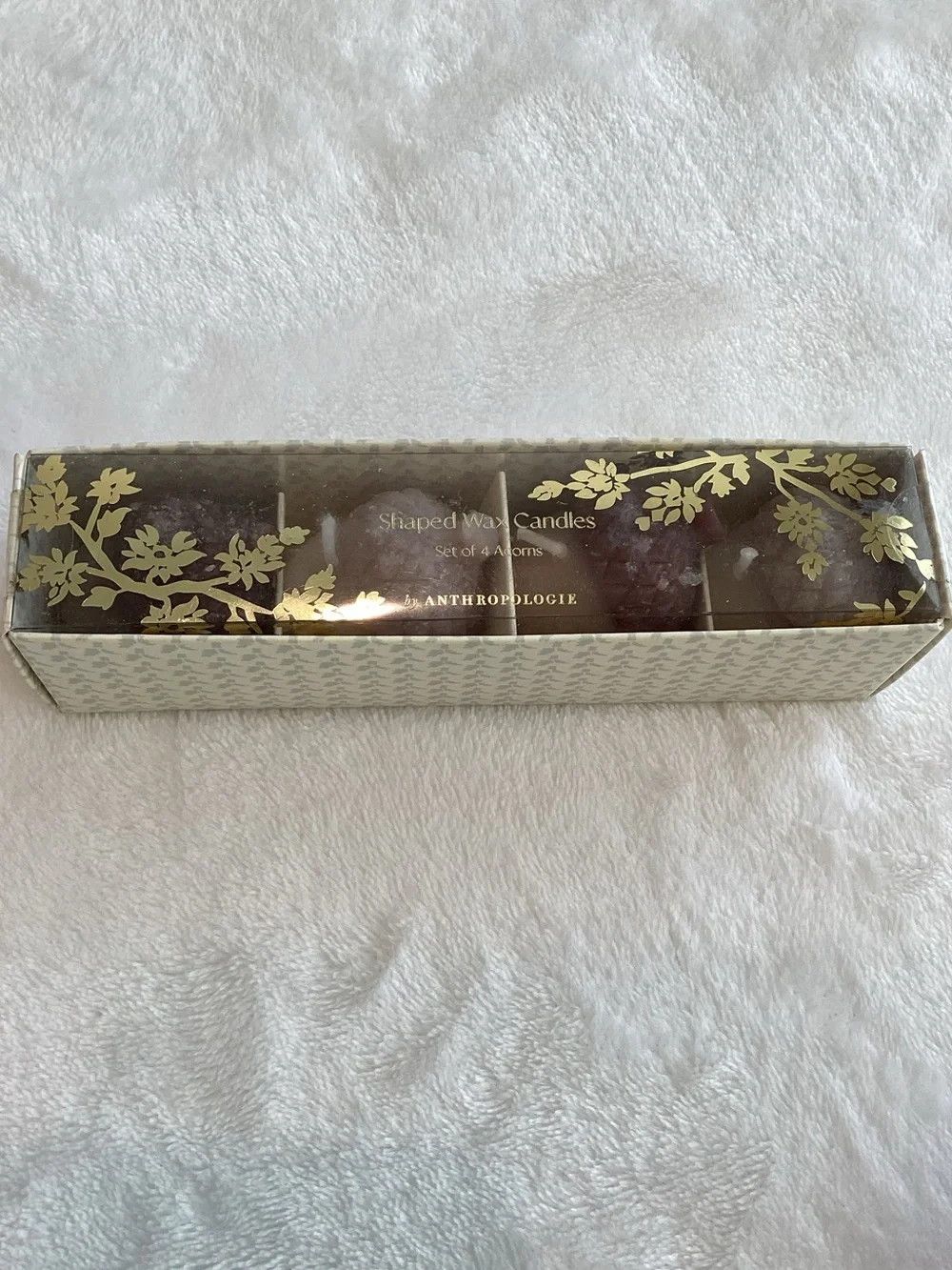 🍂Anthropologie Candles Acorn Shaped Wax Candles Set of 4 Acorns New